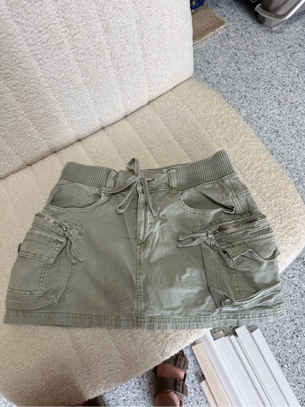 American Eagle Outfitters Olive Cargo Mini Skirt